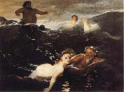Arnold Bocklin The Waves oil on canvas